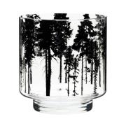 Muurla Nordic The Forest fyrfadsstage/vase 17 cm Klar/Sort