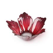 Målerås Glasbruk Fleur glasskål rødrosa Stor Ø23 cm
