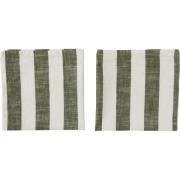 OYOY Striped serviet 45x45 cm 2-pak Olive