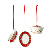 Villeroy & Boch Toy's Delight juletræspynt servering 3 dele Hvid/Rød