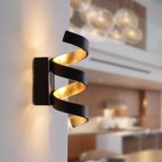 Helix LED-væglampe, sort-guld, 26 cm