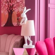 KARE Animal Rabbit bordlampe hvid/pink