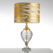 Guldfarvet bordlampe Belle Epoque med glasfod