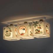 Pirates-loftslampe med tre lys til børneværelset