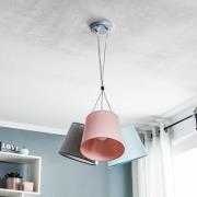 Rossa hængelampe, 3 lyskilder, grå, rosa