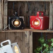 Lorenzo vintage-bordlampe i sort