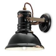 Keramisk væglampe C1693 i sort industriel stil