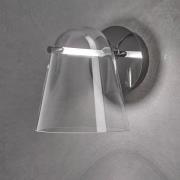Prandina Sino W3 LED-væglampe, klar/sort krom