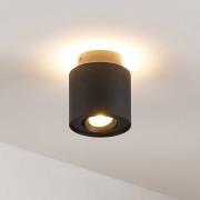 Arcchio loftlampe Walisa, Ø 10 cm, sort, metal, GU10