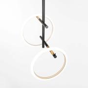 LED-loftslampe Ulaop, to ringe, sort