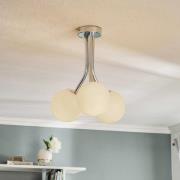 Selva loftlampe med tre glaskugler, krom