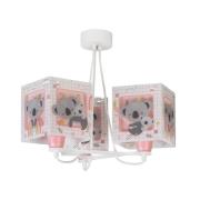 Hængelampe til børn, Koala, 3-lys, pink