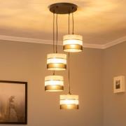 Pendellampe Helen grå-sort-sølv rund 4 lyskilder