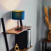 Bordlampe Golden Roller mørkeblå/guld højde 30 cm