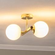 Loftlampe Linea, guld, 2 lyskilder