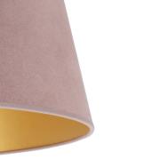 Keglelampeskærm højde 22,5 cm, pink/guld