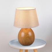 Loxur bordlampe, højde 35cm, beige/trælook