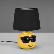 Coolio bordlampe med smiley, sort stofskærm