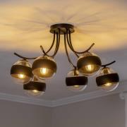 Boston loftslampe, sort/klar, 6-lys