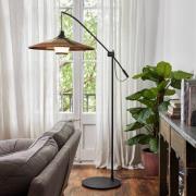 Forestier Parrot gulvlampe med manilaskærm, brun