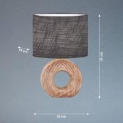 Hanke bordlampe, højde 31 cm, skærm grå