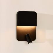 Boxer LED-væglampe med spotlys, sort