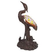 5LL-6064 stork bordlampe, tiffanystil