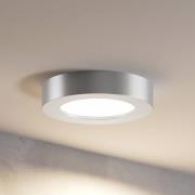 Prios LED-loftlampe Edwina, sølv, 17,7 cm, dæmpbar