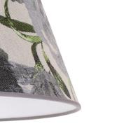 Lampeskærm Sofia højde 21 cm, blomstermønster grå