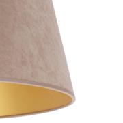 Cone lampeskærm, højde 18 cm, beige/guld