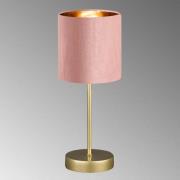 Aura bordlampe, fod i guld, skærm i rosé/guld