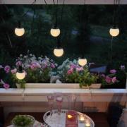 LED-solcellelyskæde combo, 6 lyskilder, IP44, plast