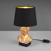 Albert bordlampe i busteform, sort/guld