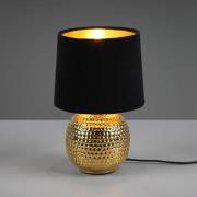 Sophia bordlampe med keramisk fod, sort/guld
