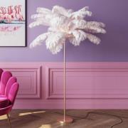 KARE Feather Palm gulvlampe med fjer, hvid