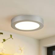 Prios LED-loftlampe Edwina, sølv, 23 cm, sæt med 2 stk