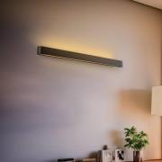 Væglampe Soft, bredde 90 cm, grafit, aluminium, G13