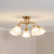 Loftlampe Miranda, 5 lyskilder, messing