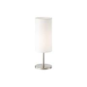 Kira bordlampe, tekstilskærm, nikkel/hvid