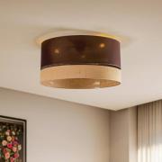 Euluna Levo loftslampe, Ø60 cm, jute/mørkebrun