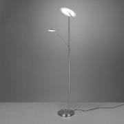 LED-gulvlampe Brantford, læselampe nikkel mat