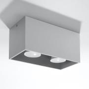 Ara Maxi loftslampe i aluminium 2fl. grå