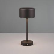 Jeff LED genopladelig bordlampe, mat sort, højde 30 cm, metal