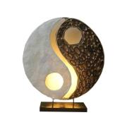 Ying Yang bordlampe fremstillet af naturmaterialer, 30 cm
