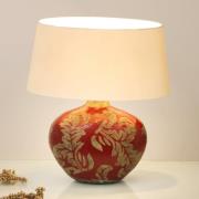 Bordlampen Toulouse, oval, højde 43 cm, rød