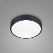 LED-loftslampe Waco, CCT, Ø 31 cm, sort mat