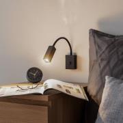 Væglampe Raisio, fleksibel arm, sort