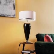 Lund bordlampe i hvid og sort, højde 70 cm