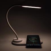 Denver LQI-55 LED-bordlampe, hvid, CCT, USB, QI