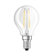 OSRAM LED-dråbelampe E14 1,5W827 klar